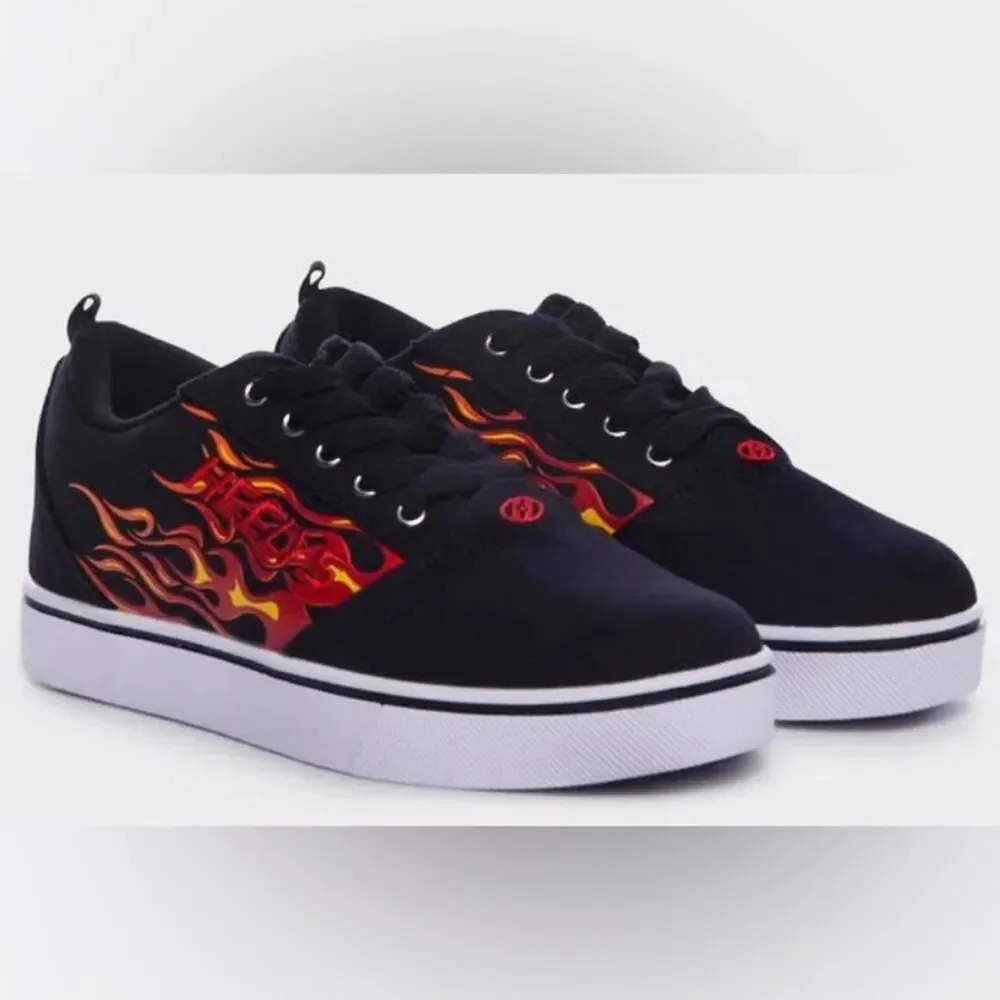 Heelys Pro 20 Black Flame Print Skate Skater Kids Shoes Sneakers Youth S2 Video